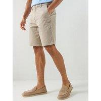 Calvin Klein Straight Fit Refined Cotton Stretch Chino Shorts - Beige