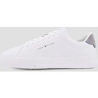Tommy Hilfiger Leather Court Sneakers - White/Grey