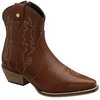 Ravel Hayton Leather Cowboy Ankle Boot - Tan