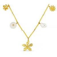 Orelia Statement Flower & Pearl Necklace
