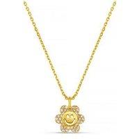Orelia Smiley Pave Flower Charm Necklace