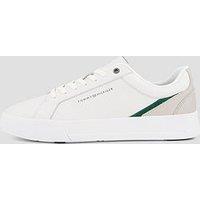 Tommy Hilfiger Premium Leather Court Sneakers - White/Green