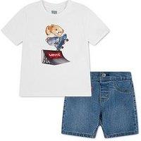 Levi'S Baby Boys Skater Short Sleeve T-Shirt And Short Set - White