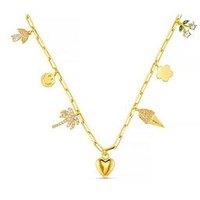 Orelia Mixed Eclectic Pave Charm Necklace