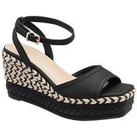Ravel Canning Weave Wedge Sandal - Black