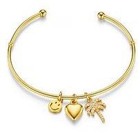 Orelia Eclectic Mixed Charm Open Bangle
