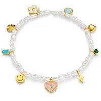 Orelia Pearl & Enamel Eclectic Charm Bracelet