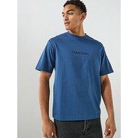 Calvin Klein Relaxed Fit Linear Logo T-Shirt - Blue