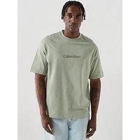 Calvin Klein Relaxed Fit Linear Logo T-Shirt - Green