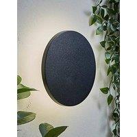 Valuelights Chad Matte Black Backlit Circle Ip65 Integrated Led Outdoor Wall Light