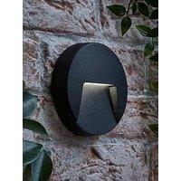 Valuelights Sam Black Round Ip65 Integrated Led Outdoor Wall Light