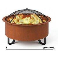 Teamson Home 26" Round Wood Burning Fire Pit With Accessories