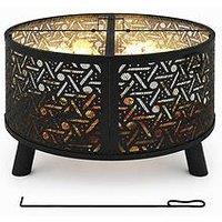 Teamson Home 28" Round Wood Burning Fire Pit- Black