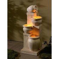Teamson Home 28.5" Four-Tier Vertical Texture Cascading Bowl Fountain