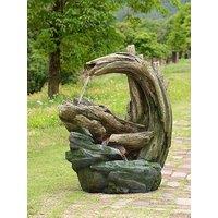 Teamson Home 32" Cascading Faux Rock & Wood Fountain