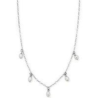 Chlobo Silver Ethereal Multi Pearl Drop Necklace