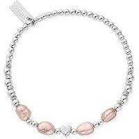 Chlobo Silver With Love Pink Pearl Bracelet