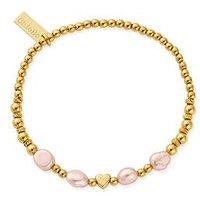 Chlobo Gold With Love Pink Pearl Bracelet
