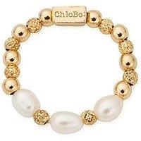 Chlobo Gold Triple Sparkle Pearl Ring