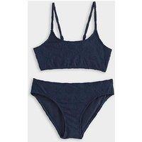 New Look 915 Girls Towelling Bikini Crop Top And Bikini Bottoms - Navy