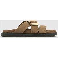 Schuh Tear Suede Buckle Sandal - Taupe