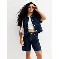 New Look 915 Girls Short Sleeve Denim Shirt - Blue