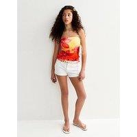 New Look 915 Ombre Hibi Mesh Bandeau Top - Orange