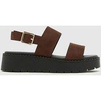 Schuh Wide Fit Tuscany Chunky Sandal - Brown