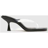 Schuh Salvia Clear Toe Post Heeled Sandal - Black