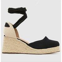 Schuh Wide Fit Veronica Espadrille Wedge Sandal - Black