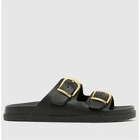 Schuh Trish Buckle Footbed Sandal - Black