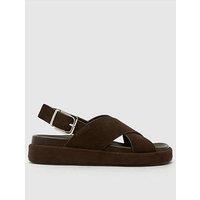 Schuh Tennessee Suede Cross Strap Sandal - Brown