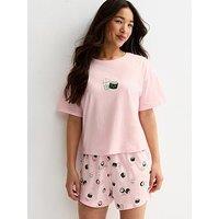 New Look 915 Girls Sushi Print T-Shirt And Shorts Pyjama Set - Light Pink