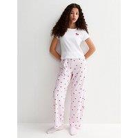 New Look 915 Girls Cherry Embroidered Pyjama Set - Light Pink