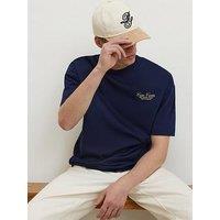 River Island Casa Carta Capri Graphic T-Shirt - Navy