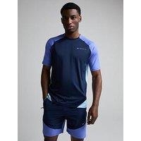 Monterrain Mens Colour Block Performance Training T-Shirt - Navy/Purple