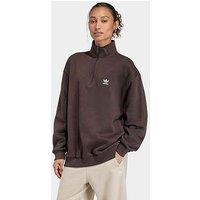 Adidas Originals Women'S Half-Zip Sweatshirt - Brown