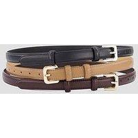 The Very Collection 3 Pack Skinny Belts - Brown