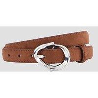 The Very Collection Oval Hammered Buckle Belt - Brown