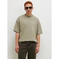 River Island Flower Roping T-Shirt - Green