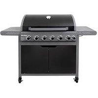 George Foreman Black 6 Burner Gas Bbq With Side Burner