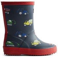 Hunter Kids First Construction Print Boot - Navy