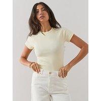 The Very Collection Raglan Sleeve Ribbed T-Shirt - Yellow