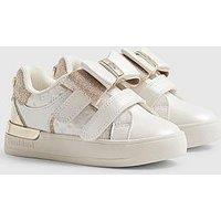 River Island Mini Mini Girls Metallic Bow Trainers - White