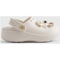 River Island Mini Girls Shell Gem Clog Sandals - White
