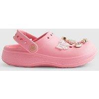 River Island Older Girls Bow Gem Clog Sandals - Pink