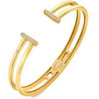 Hot Diamonds Double T Bar Bangle - Ygp