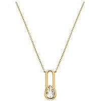 Hot Diamonds Solitaite Oblong Necklace - Teardrop - Ygp