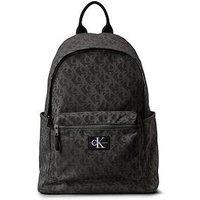 Calvin Klein Jeans Kids All-Over Monogram Logo Print Backpack - Black
