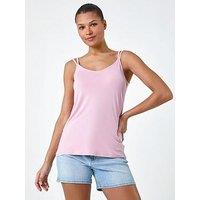 Roman Plain Double Strap Stretch Vest Top